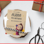 ( Free Editable PDF ) Masha And The Bear Birthday Invitation Templates