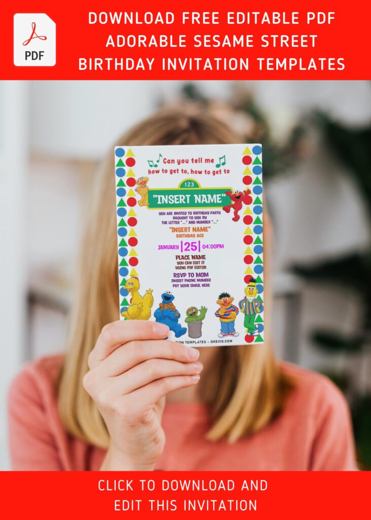 (Free Editable PDF) Adorable Sesame Street Birthday Invitation Templates with Bert and Ernie