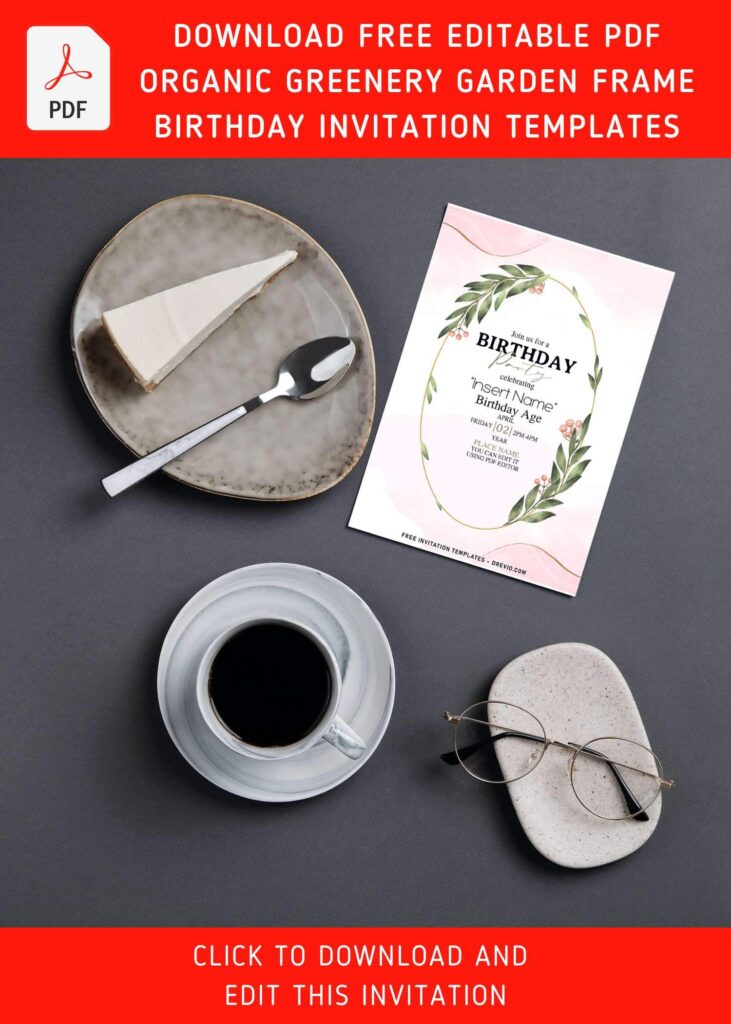 Free Editable PDF Aesthetic Greenery Garden Frame Invitation Templates