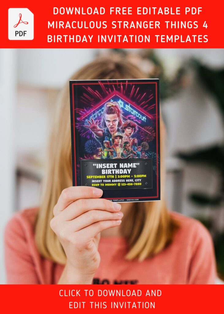 Free Editable PDF Awesome Stranger Things Birthday Invitation Templates A