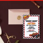 (Free Editable PDF) Pin The Wheel On Blaze Monster Machine Birthday Invitation Templates