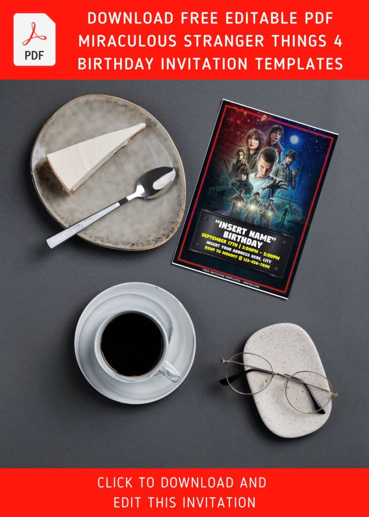 Free Editable PDF Fun Stranger Things Birthday Invitation Templates A