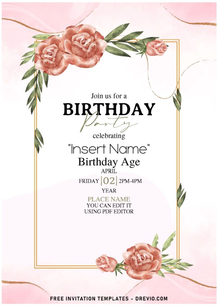 Free Editable PDF Greenery Garden Frame Invitation Templates
