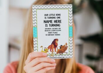 (Free Editable PDF) Simply Cute Boho Lion King Birthday Invitation Templates