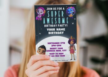(Free Editable PDF) Spooky Super Monster Birthday Invitation Templates with editable text