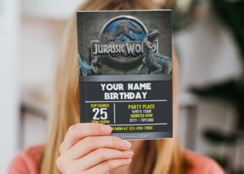 (Free Editable PDF) Thrilling Fun Dino Jurassic World Birthday Invitation Templates