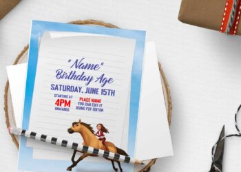 (Free Editable PDF) Autumn Celebration Spirit Riding Untamed Birthday Invitation Templates