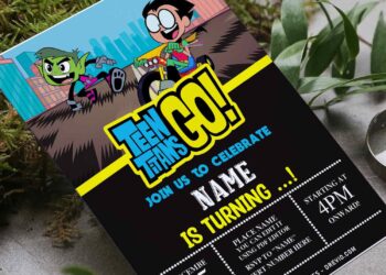 (Free Editable PDF) Adventure Time Teen Titans Go Birthday Invitation Templates