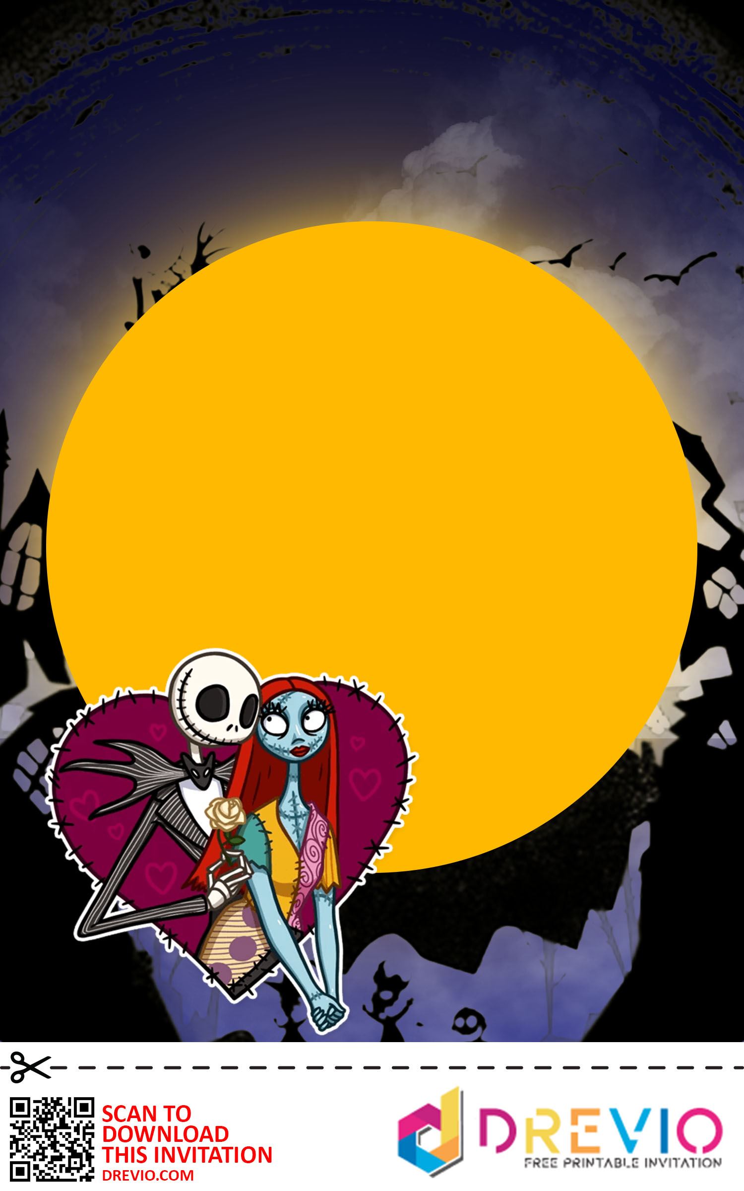 FREE INVITATIONS] Nightmare Before Christmas Baby Shower Invitations + Party Ideas for Downloadable Free Printable Nightmare Before Christmas Invitation Template