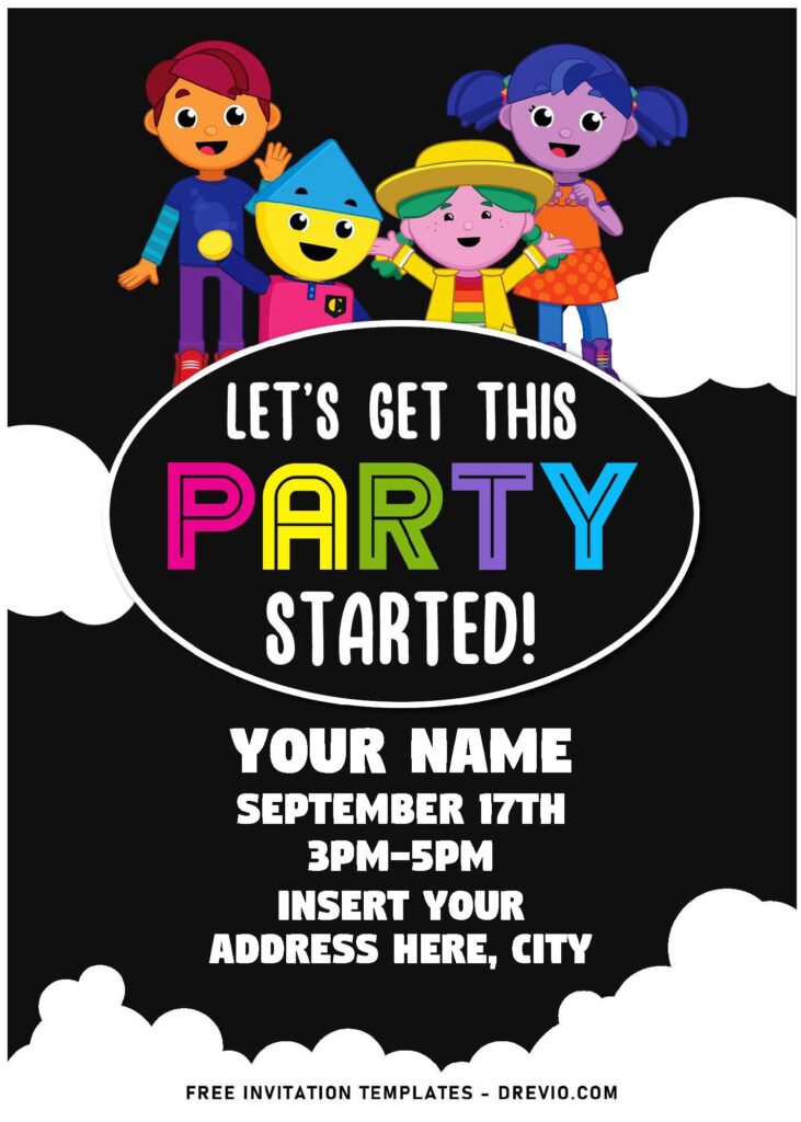 (Free Editable PDF) Charlie Colorform In Outer Space Birthday Invitation Templates with charlie and family