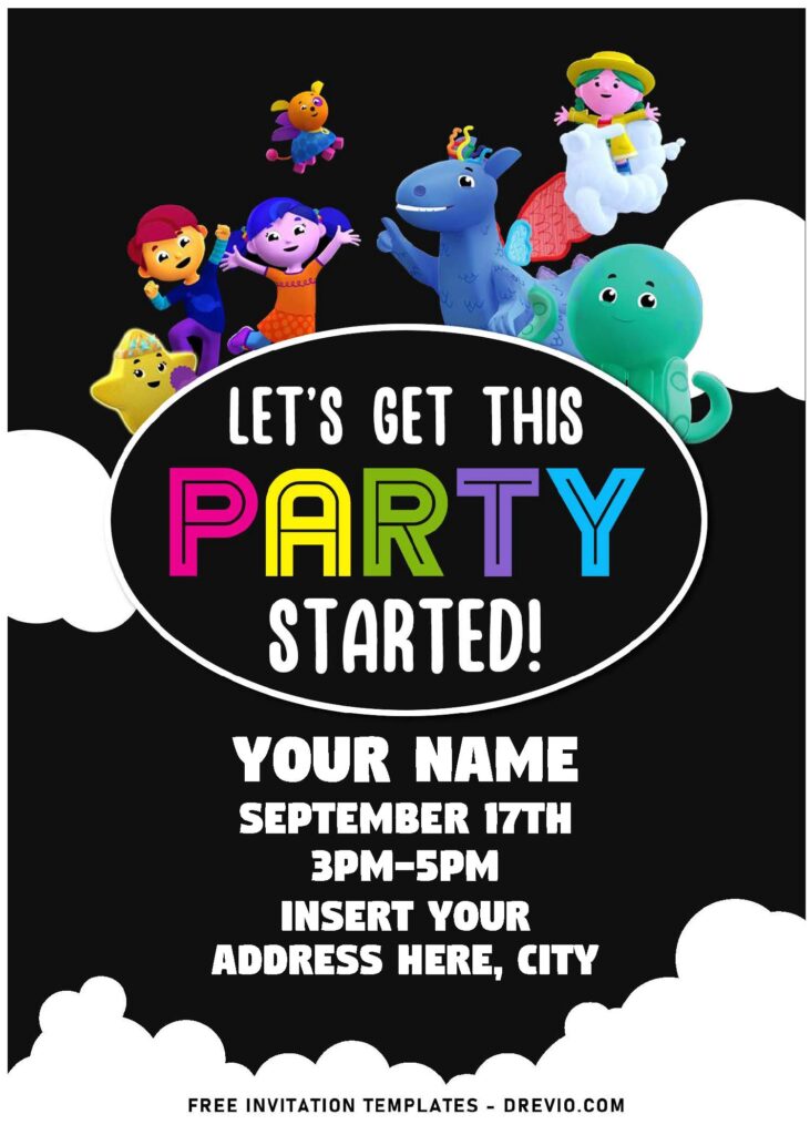 (Free Editable PDF) Charlie Colorform In Outer Space Birthday Invitation Templates with outer space background