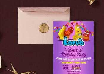 Free Editable PDF Cute Larva Birthday Invitation Templates 1