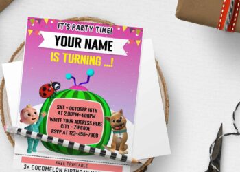(Free Editable PDF) Cocomelon Floor Is Lava Birthday Invitation Templates