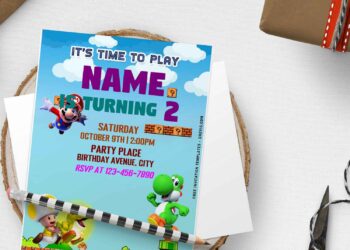 Free Editable PDF Lovely Super Mario World Birthday Invitation Templates