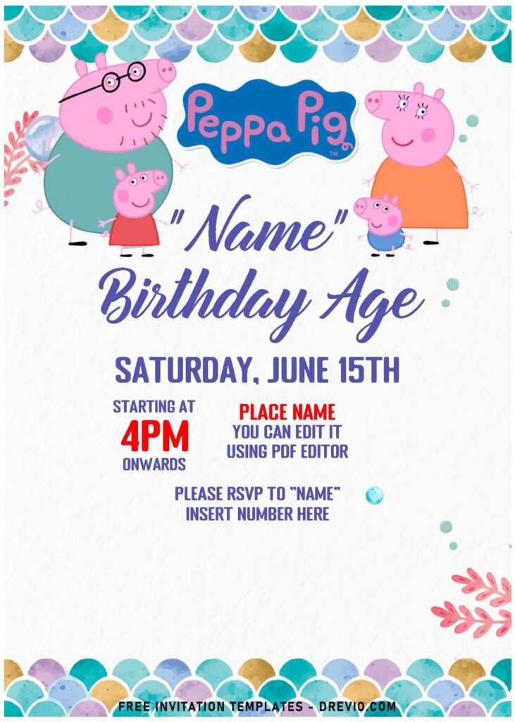 Free Editable PDF Peppa Pig Family Birthday Invitation Templates For All Ages