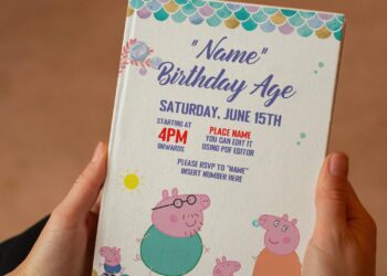 Free Editable PDF Sweet Peppa Pig Family Birthday Invitation Templates