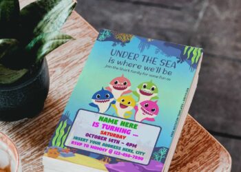 Free Editable PDF Under The Sea Pinkfong Baby Shark Birthday Invitation Templates