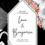 (Free) 7+ Floral Tile Composition White Frame Canva Wedding Invitation Templates