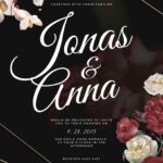 (Free) 8+ Red White Roses Floral Canva Wedding Invitation Templates