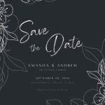 (Free) 10+ Grey Background White Line Shadow Floral Canva Wedding Invitation Templates