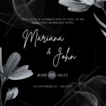 (Free) 10+ Smoke Background Monochrome Floral Canva Wedding Invitation Templates