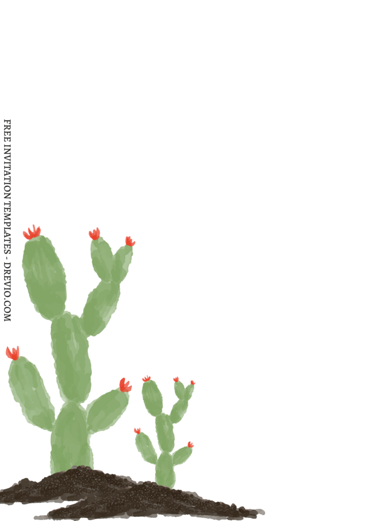 10 Cartoon Cactus Birthday Invitation Templates