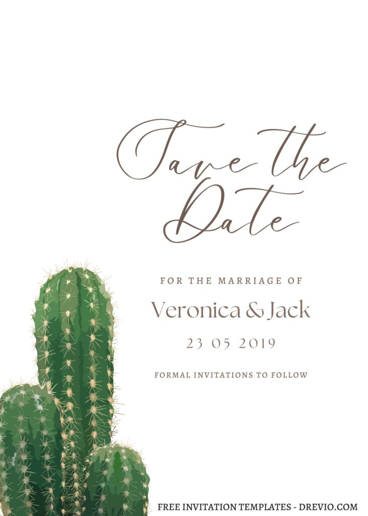 10 Cute Cactus Birthday Invitation Templates