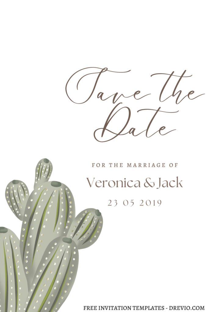 10 Lovely Cute Cactus Birthday Invitation Templates