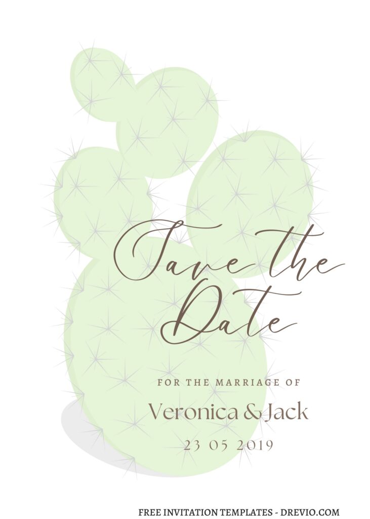 10 Lovely Cute Cactus Kids Birthday Invitation Templates