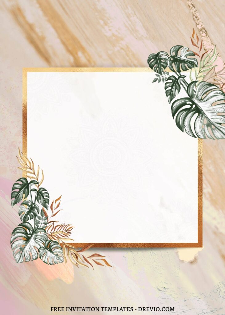 11 Edgy Rustic Marble Floral Invitation Templates 1