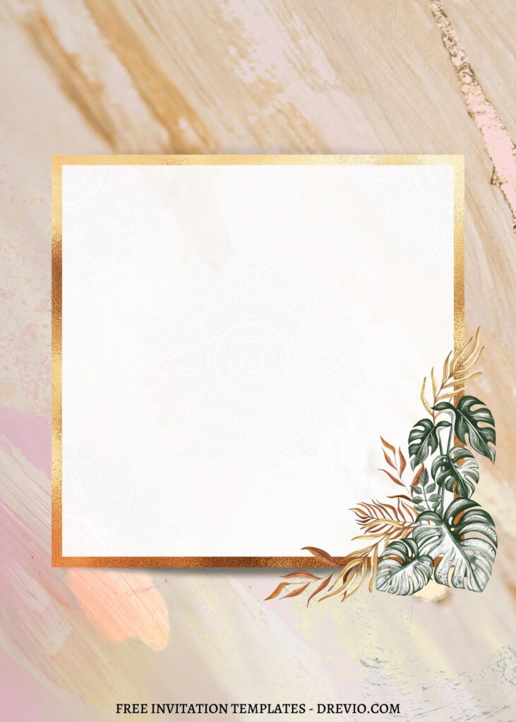 11 Enchanting Rustic Marble Floral Invitation Templates 1