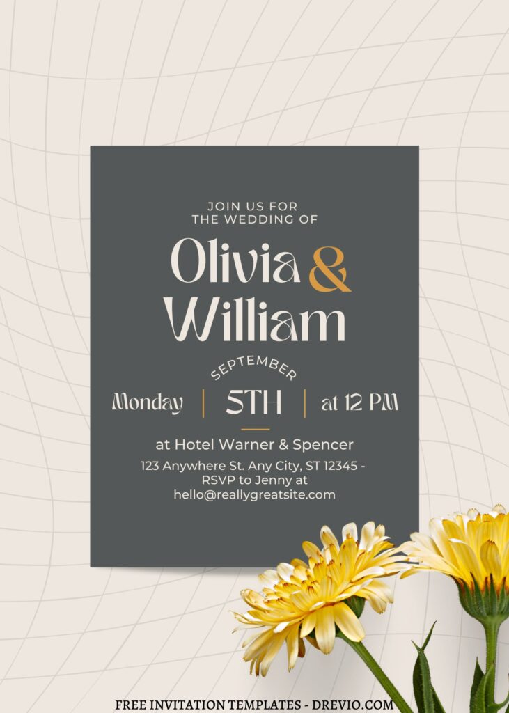 11 Flower Petals Canva Wedding Invitation Templates E