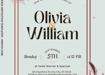 (Free) 11+ Elegance Heirloom Greenery Canva Wedding Invitation Templates