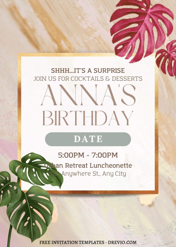 11 Rustic Marble Floral Garden Party Invitation Templates
