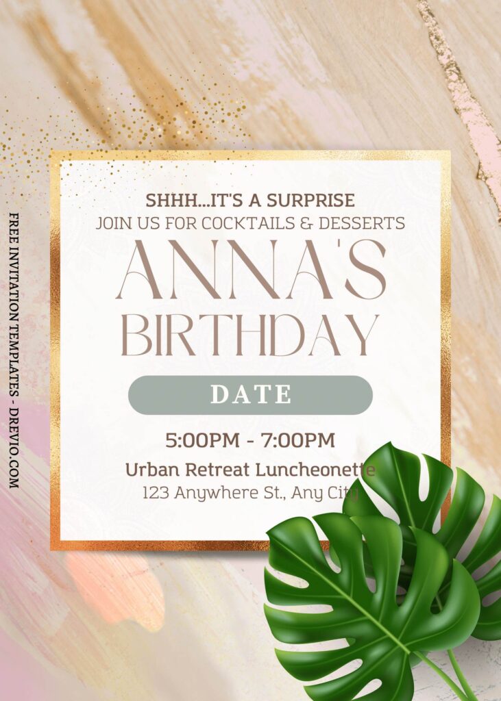 11 Rustic Marble Floral Greenery Invitation Templates