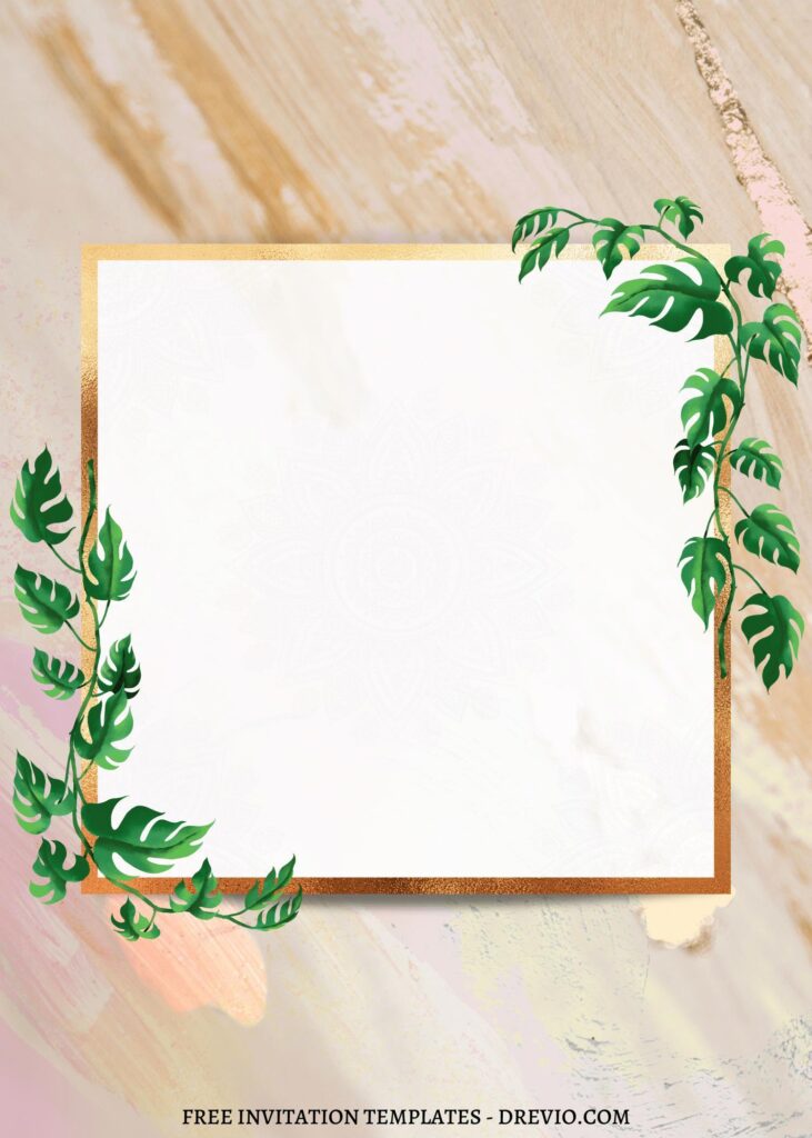 11 Rustic Marble Floral Invitation Templates 1