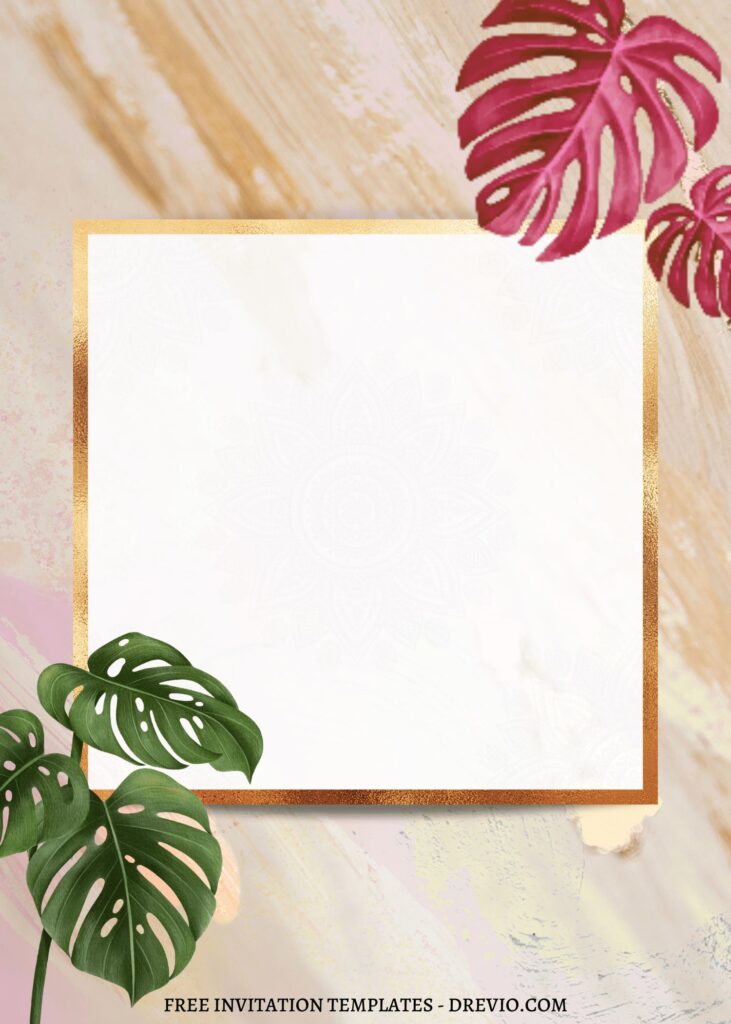 11 Simple Rustic Marble Floral Invitation Templates 1
