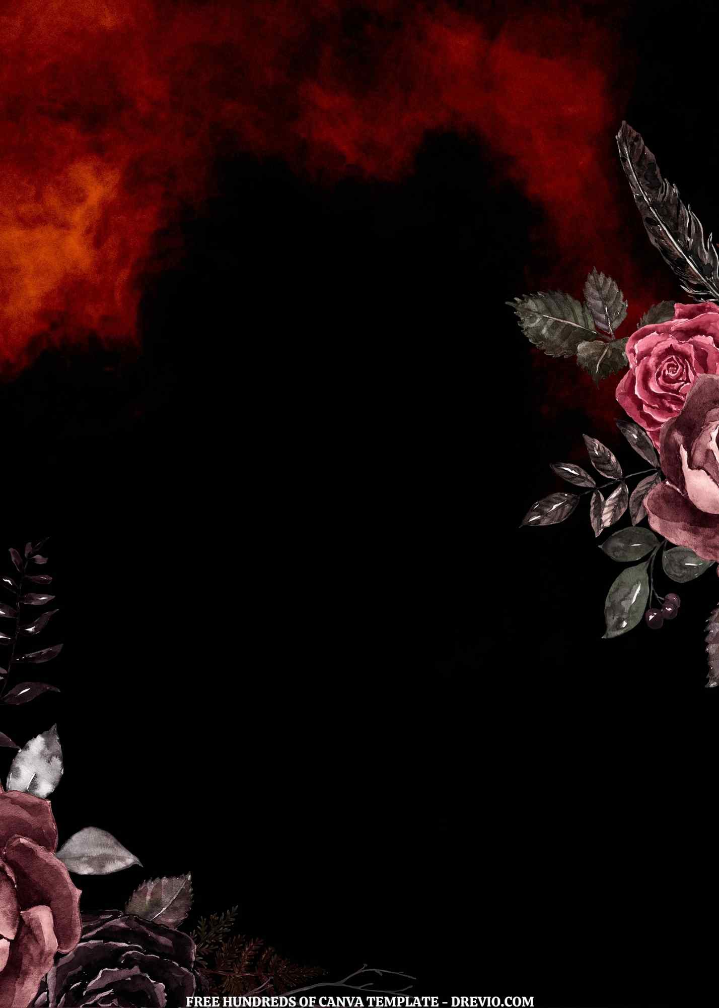 FREE EDITABLE - Red Floral Watercolor Canva Templates