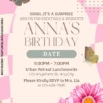 (Free) 7+ Artsy Checker Wash Floral Canva Birthday Invitation Templates