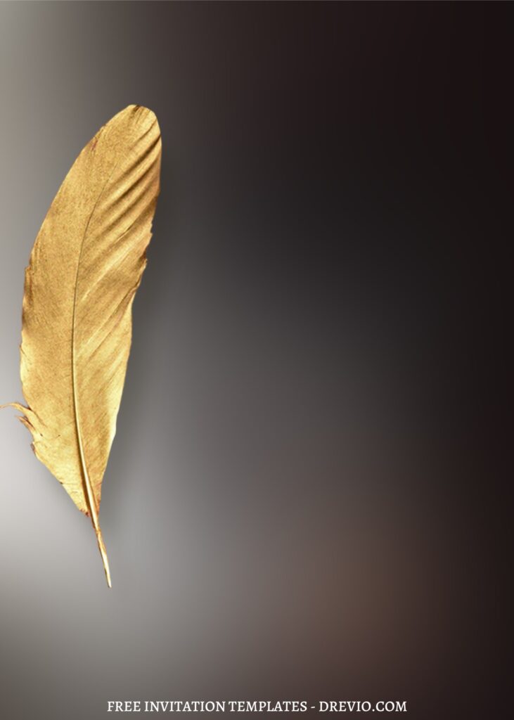8 Astonishing Gradient Gold Leaves Canva Invitation Templates