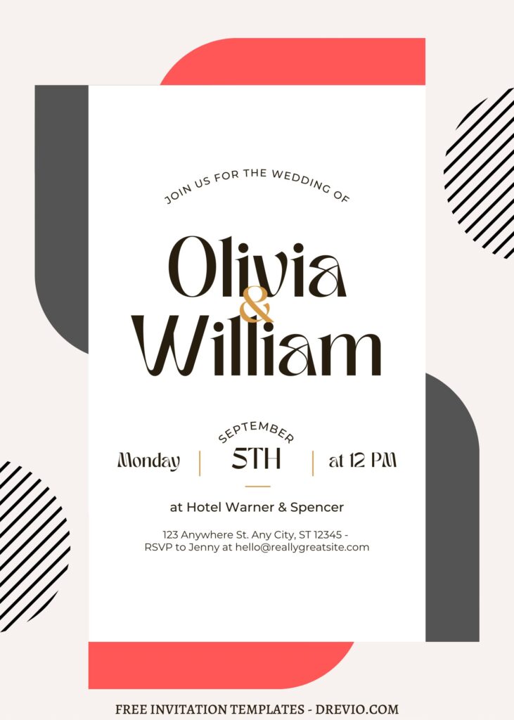 FREE EDITABLE - 8+ Modern Simplicity Canva Wedding Invitation Templates with geometric shapes