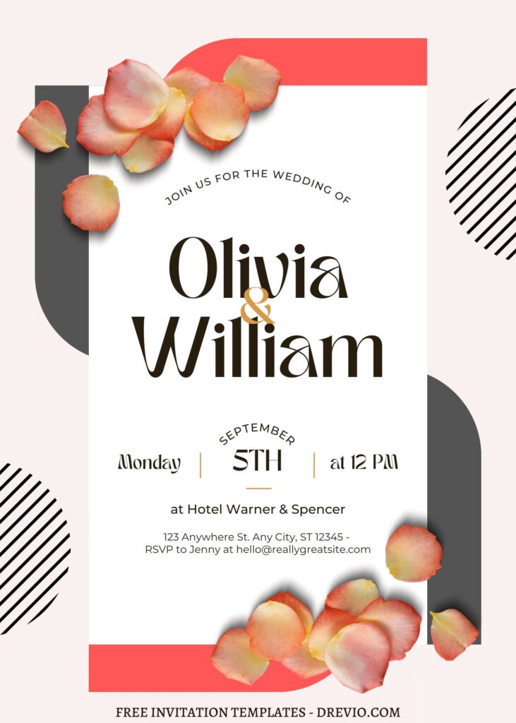 FREE EDITABLE - 8+ Modern Simplicity Canva Wedding Invitation Templates with beautiful flower petals