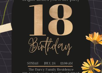 (Free) 8+ Refined Garden Canva Birthday Invitation Templates with editable text