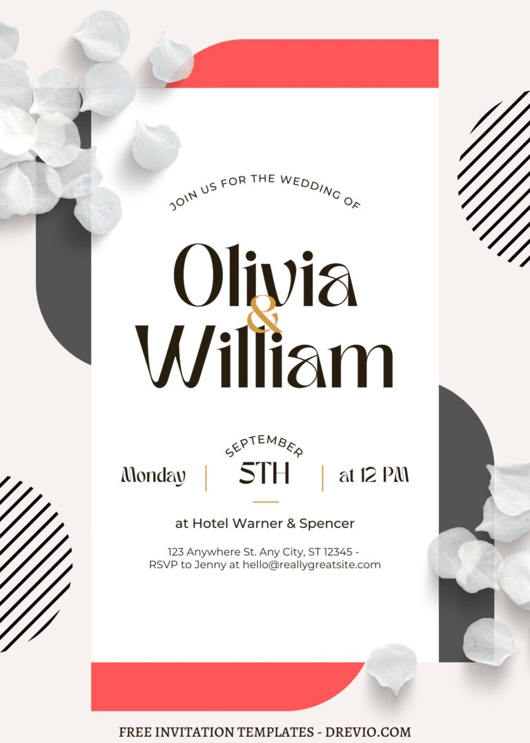FREE EDITABLE - 8+ Modern Simplicity Canva Wedding Invitation Templates with enchanting white flower petals