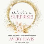 (Free) 8+ Shining Gold Glitter Greenery Canva Birthday Invitation Templates
