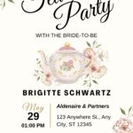 (Free) 8+ Cheery Pink Tea Party Floral Canva Invitation Templates
