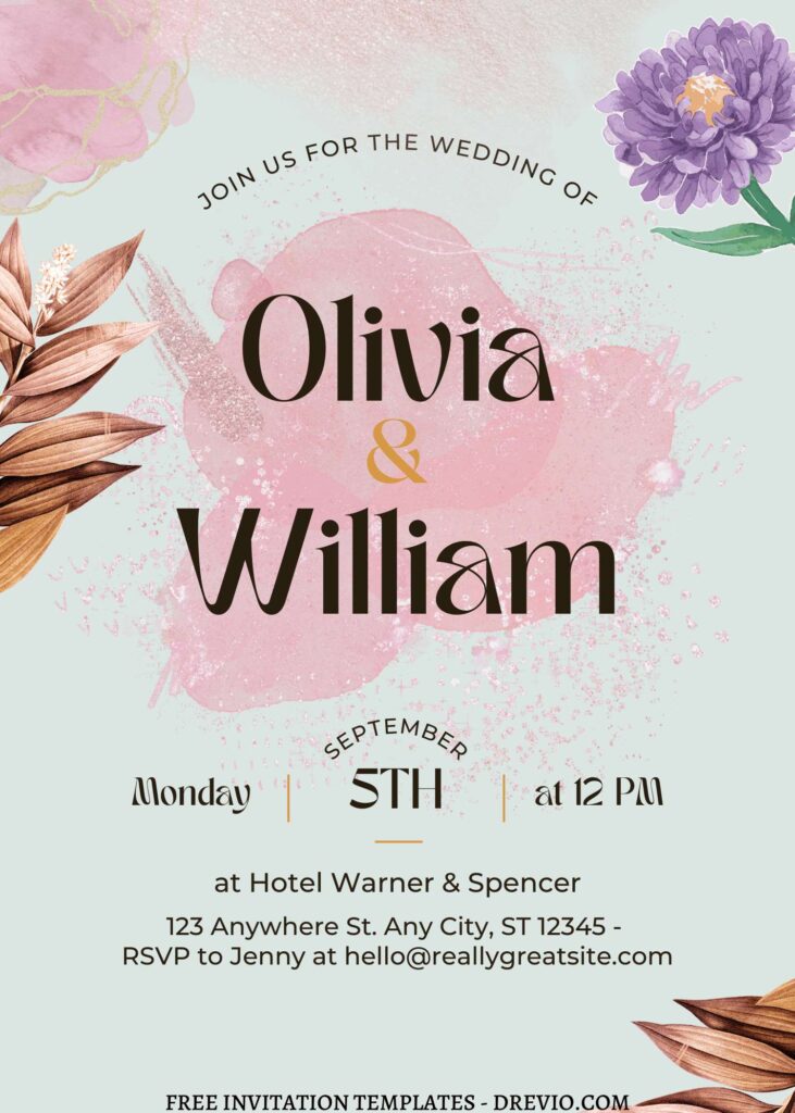 9 Beautiful Modern Floral Canva Invitation Templates