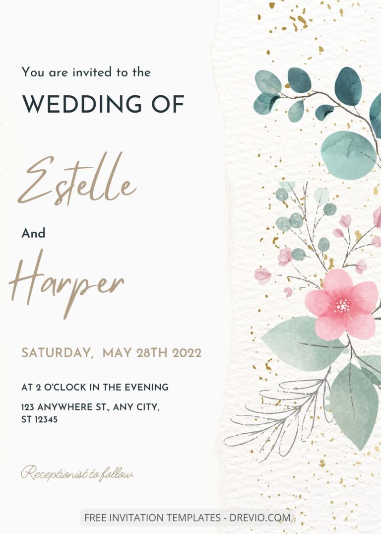 ( Free ) 11+ Watercolor Botanical Canva Wedding Invitation Templates