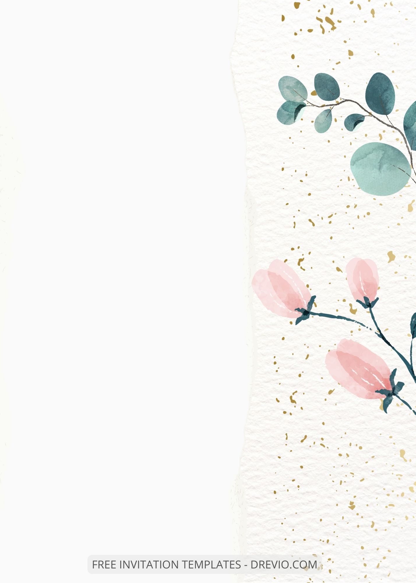( Free ) 11+ Watercolor Botanical Canva Wedding Invitation Templates Five