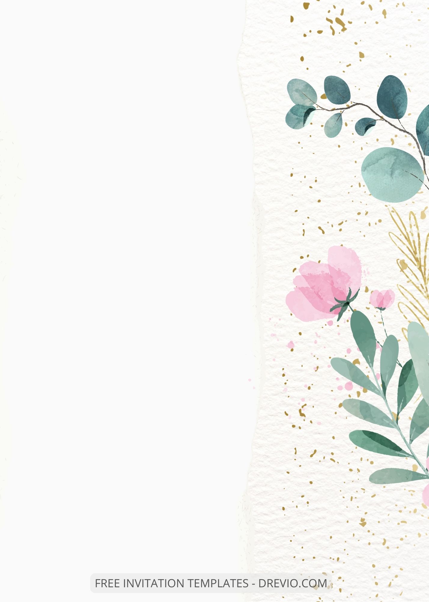 ( Free ) 11+ Watercolor Botanical Canva Wedding Invitation Templates Four